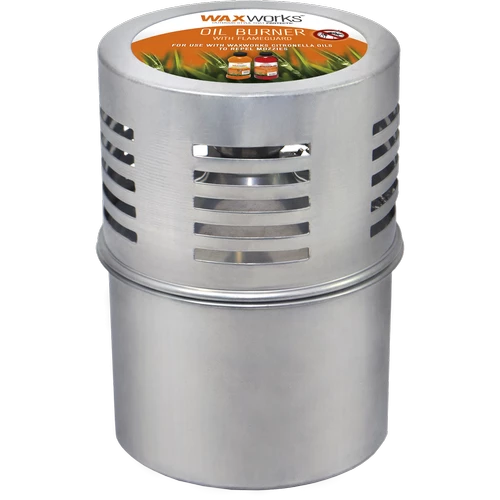 Wax Works WaxWorks METAL TABLE TOP OIL BURNER With Flame Guard Candles 5 Wax Works WaxWorks METAL TABLE TOP OIL BURNER With Flame Guard Candles