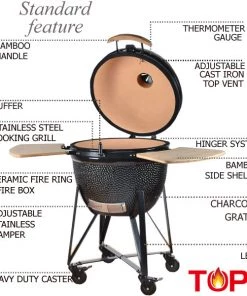 BBQ Warehouse Charcoal Grill TOPQ Kamado 25 Inch Assorted Colour
