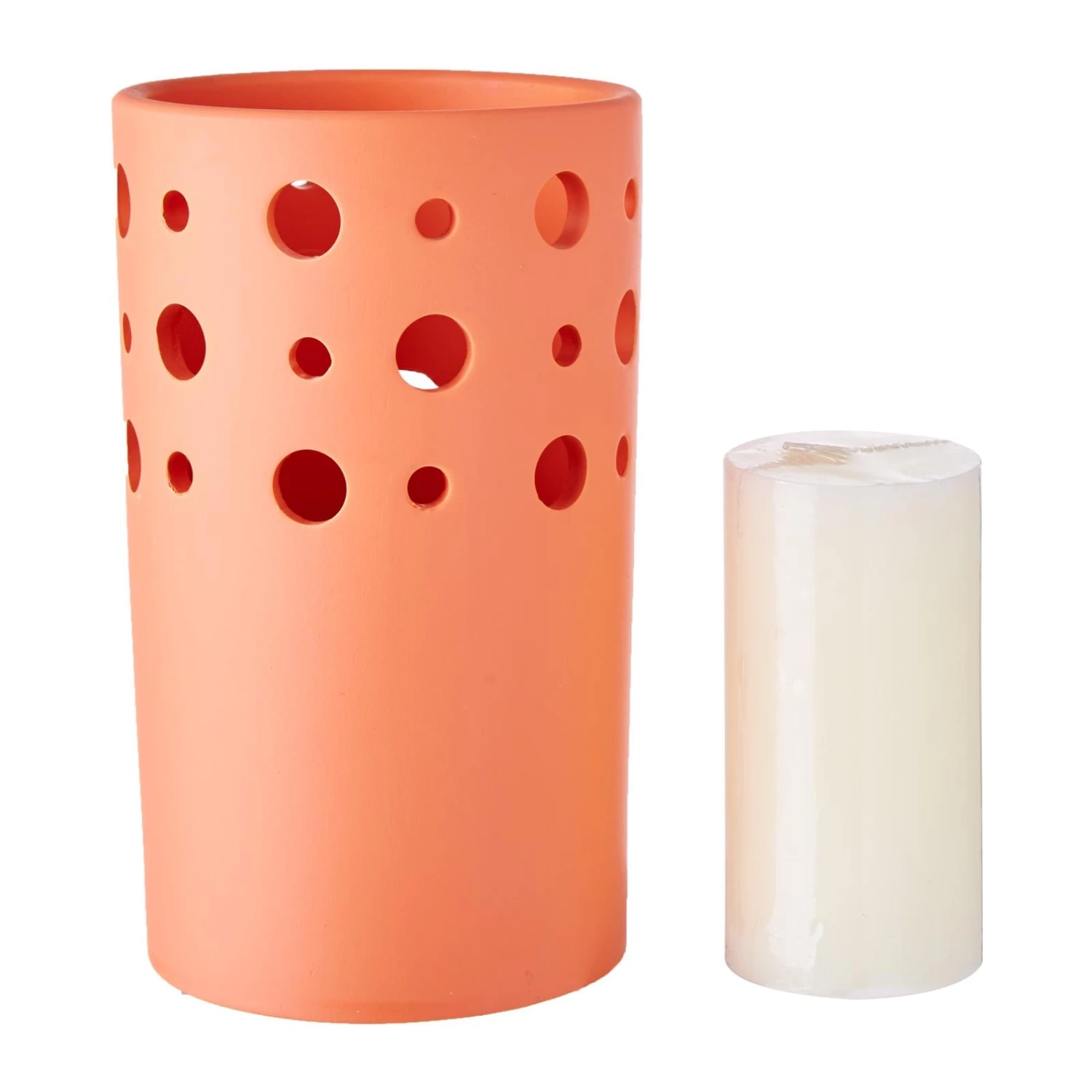 Wax Works WaxWorks Pillar Candle Holder - Orange Candles Furniture & Patio 3 Wax Works WaxWorks Pillar Candle Holder - Orange Candles Furniture & Patio