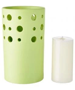 Wax Works Furniture & Patio WaxWorks Pillar Candle Holder - Green Candles