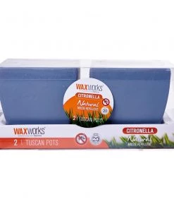 Wax Works Furniture & Patio WaxWorks Citronella Candles - Tuscan Pots - Grey Candles