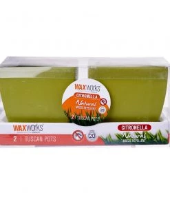 Wax Works WaxWorks Citronella Candles - Tuscan Pots - Green Candles Furniture & Patio