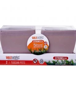 Wax Works WaxWorks Citronella Candles - Tuscan Pots - Beige Candles Furniture & Patio