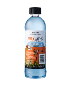 BBQ Warehouse Waxworks Citronella Lamp & Torch Oil With Coconut 1L Furniture & Patio