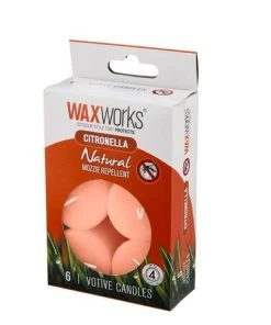 Wax Works CITRONELLA VOTIVES 6PACK, Waxworks Furniture & Patio
