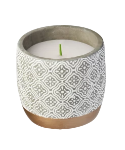 Wax Works WAXWORKS Citronella Floral Concrete Pot