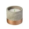 Wax Works CONCRETE POT WITH ROSE GOLD BASE CITRONELLA CANDLE WITH WIND RESISTANT WICK Furniture & Patio