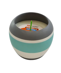 Wax Works Waxworks Citronella Wind Resistant - Striped Contempo Pot Furniture & Patio