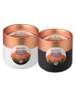 Wax Works Waxworks Citronella Wind Resistant Copper Top Candle