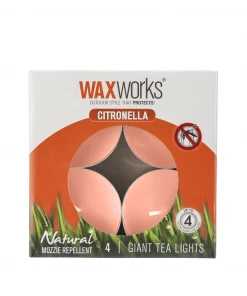 Wax Works Furniture & Patio Waxworks Citronella Giant Tea Light Candles