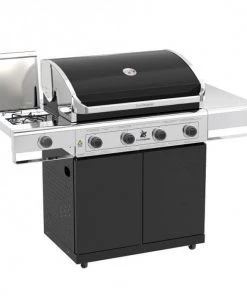 Gas Grill Beefmaster Classic 4 Burner BBQ On Cart With Stainless Steel Side Burner