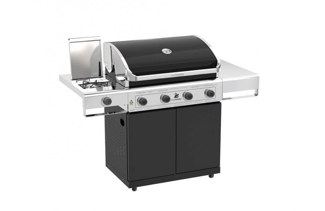 Gas Grill Beefmaster Classic 4 Burner BBQ On Cart With Stainless Steel Side Burner 3 Gas Grill Beefmaster Classic 4 Burner BBQ On Cart With Stainless Steel Side Burner