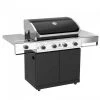 Gas Grill Beefmaster Classic 4 Burner BBQ On Cart With Stainless Steel Side Burner
