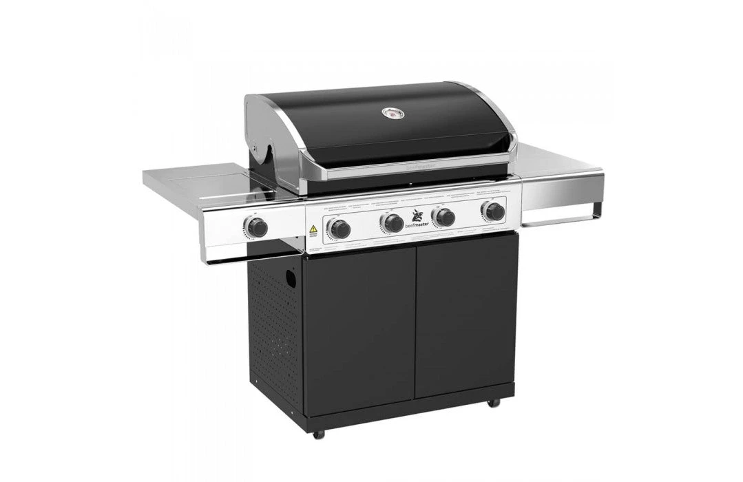 Gas Grill Beefmaster Classic 4 Burner BBQ On Cart With Stainless Steel Side Burner 2 Gas Grill Beefmaster Classic 4 Burner BBQ On Cart With Stainless Steel Side Burner