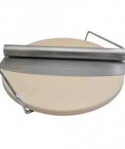 BBQ Warehouse BBQ Buddy - Pizza Stone, Stand & Cutter , Gas Or Charcoal BBQ Grill Accessories