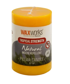 Wax Works TROPICAL STRENGTH CITRONELLA PILLAR CANDLE 10CM, Waxworks