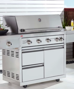 Ziegler & Brown Grand Turbo 4 Burner On Cart With Side Burner & Drawer L2-SERIES