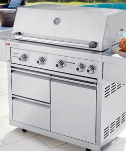 Ziegler & Brown Grand Turbo 4 Burner On Cart With Side Burner & Drawer L2-SERIES