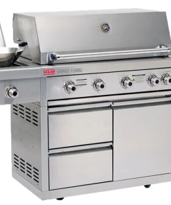 Ziegler & Brown Grand Turbo 4 Burner On Cart With Side Burner & Drawer L2-SERIES
